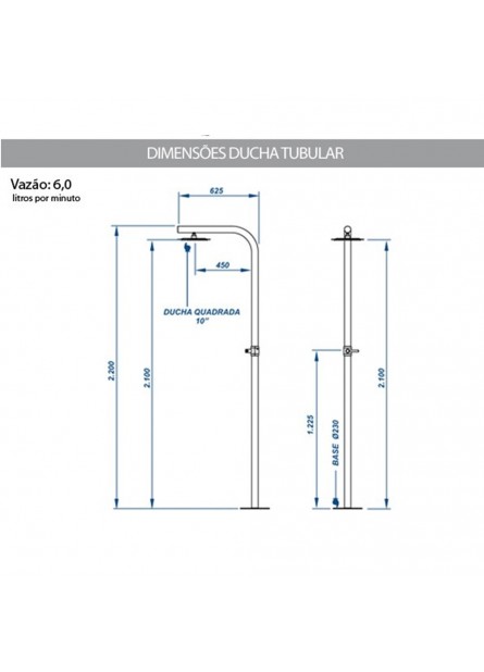 DUCHA TUBULAR 2" 