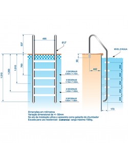 ESCADA TRADICIONAL 2" C/ 2 DEGRAUS EM ABS